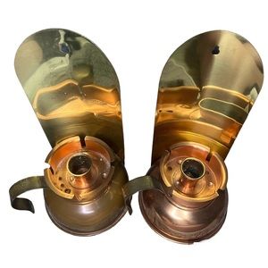 Brass/ Copper Candle Holders Sconces Vintage Matching set of 2
